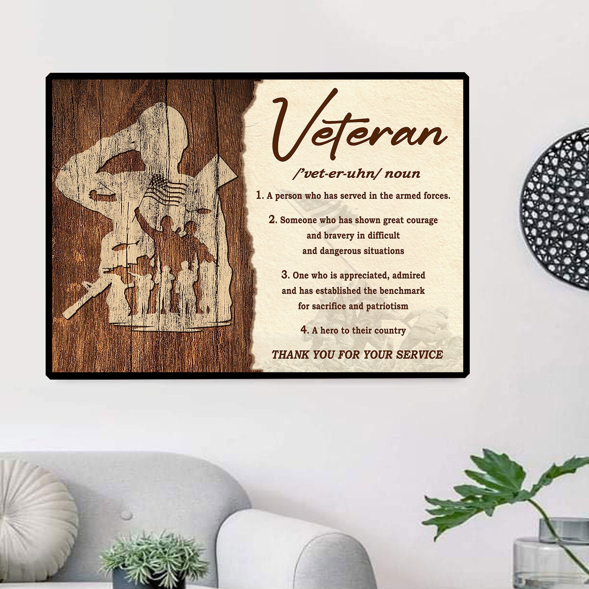 Veteran A Hero to Country Sacrifice Patriotism Thank You for Service US Military Poster
