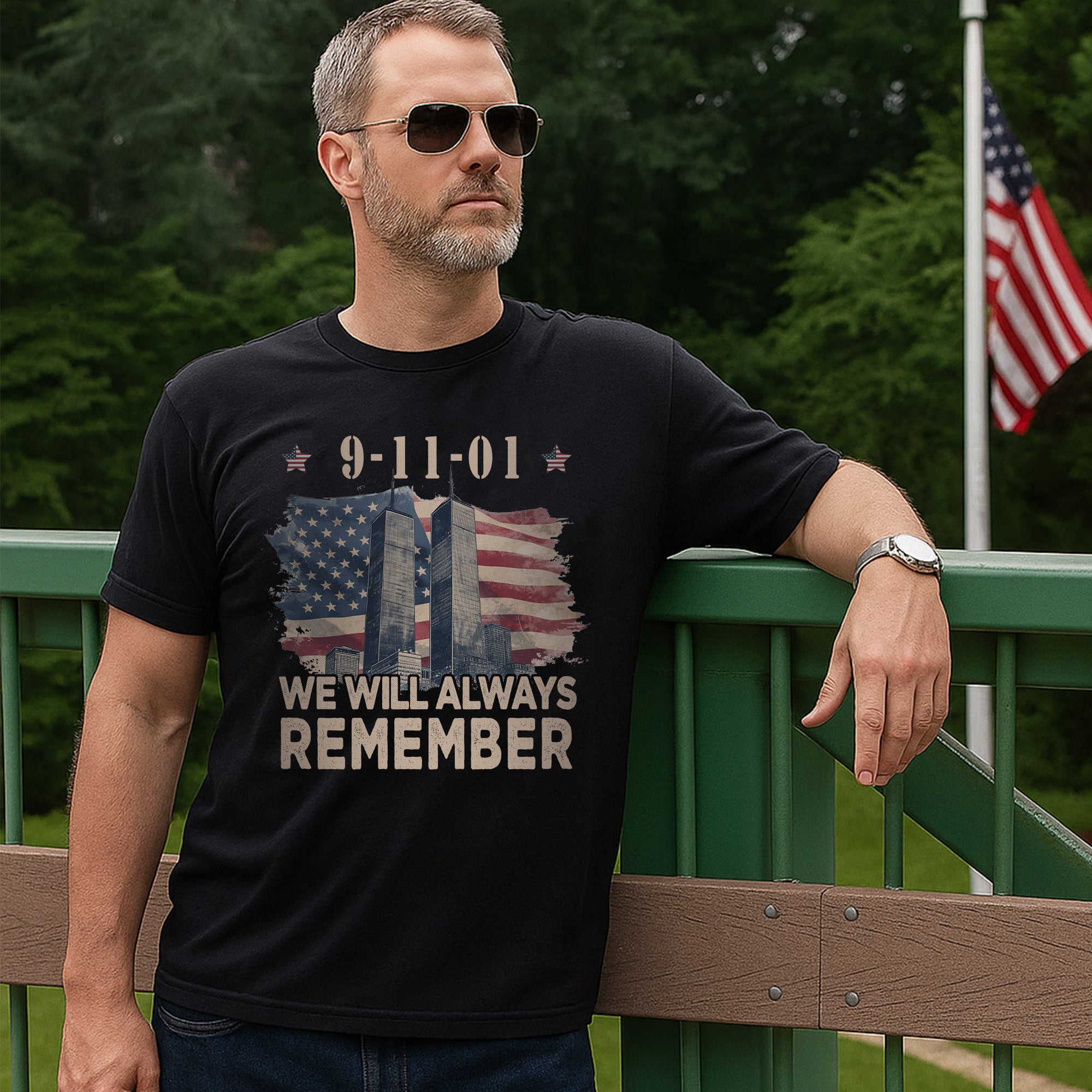 We Will Always Remember Proud US Military Veteran Patriotic Remembrance T-Shirt