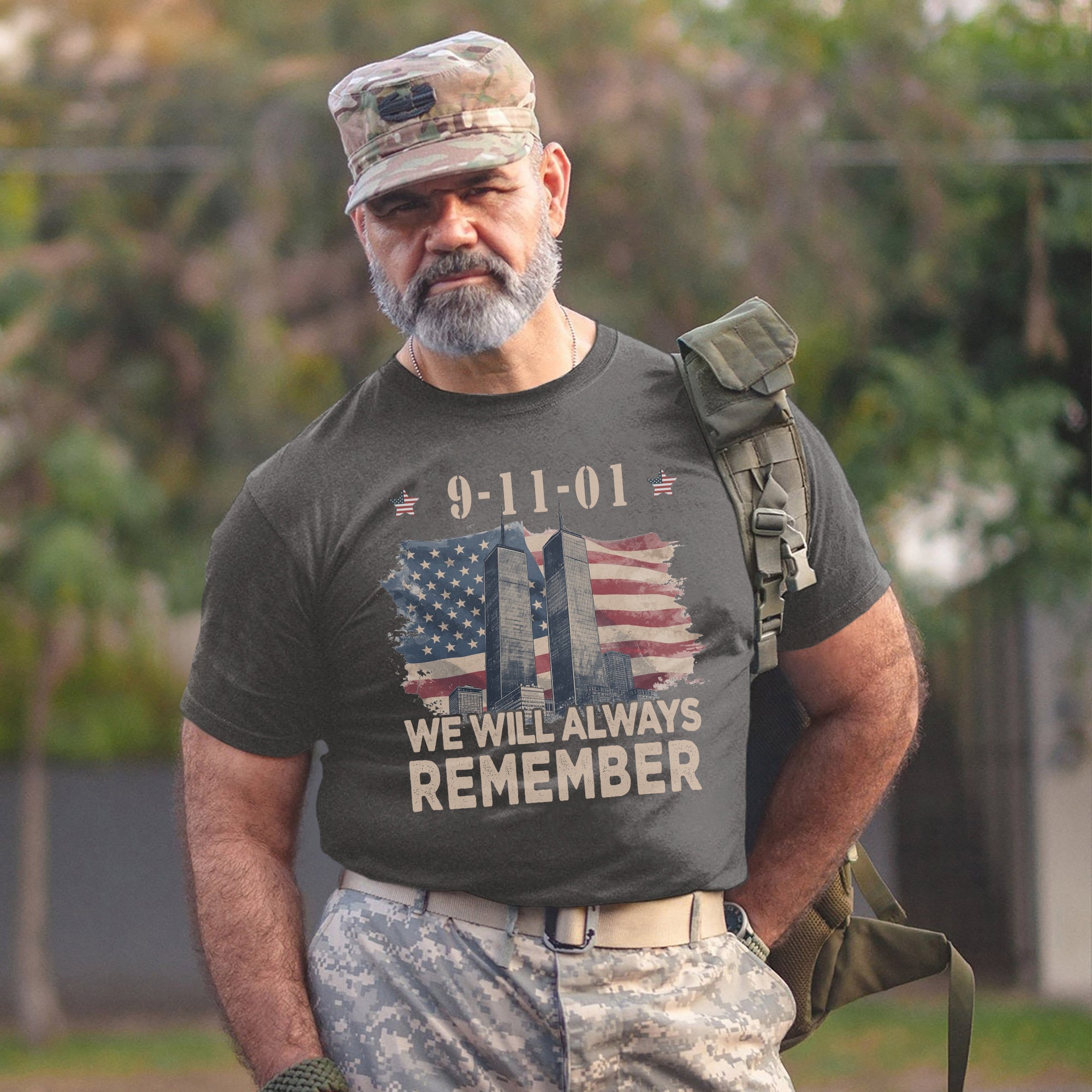 We Will Always Remember Proud US Military Veteran Patriotic Remembrance T-Shirt