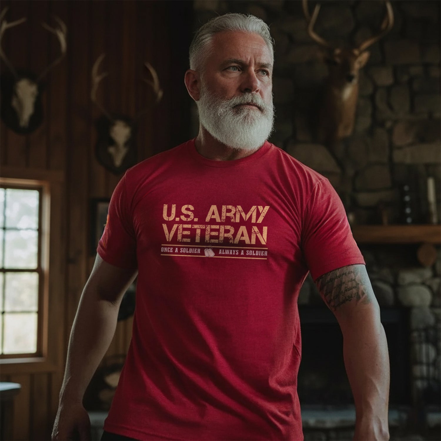 US Army Veteran Once a Soldier Always a Soldier A Man Who Swore to Defend America T-Shirt Secondary image