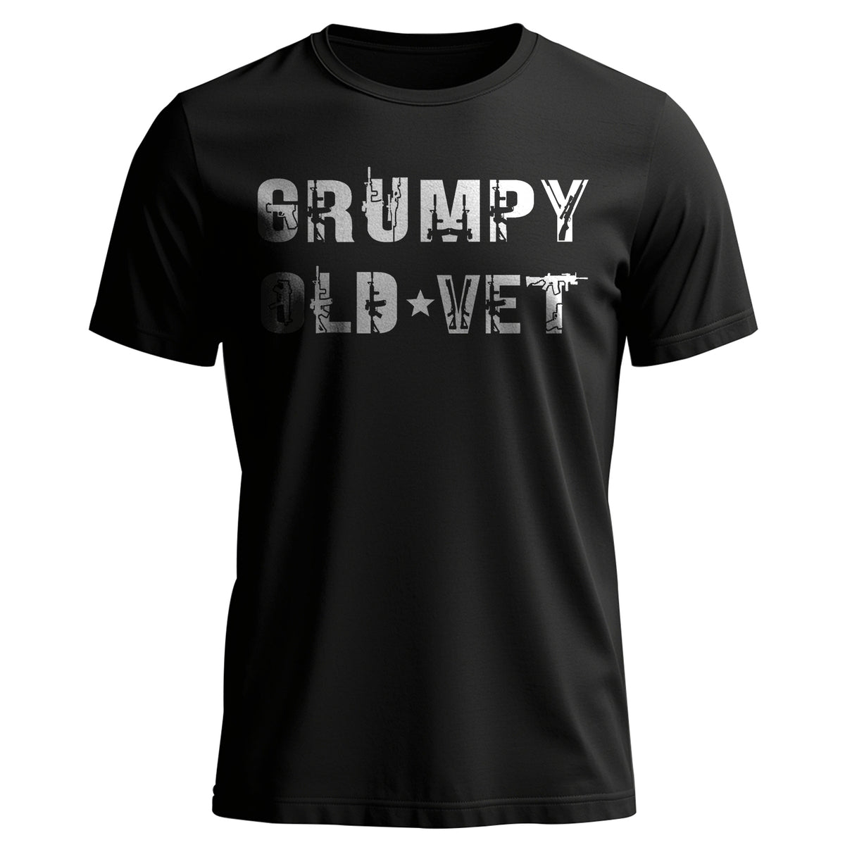 Grumpy Old Vet Military Font Design Bold T-Shirt Main image