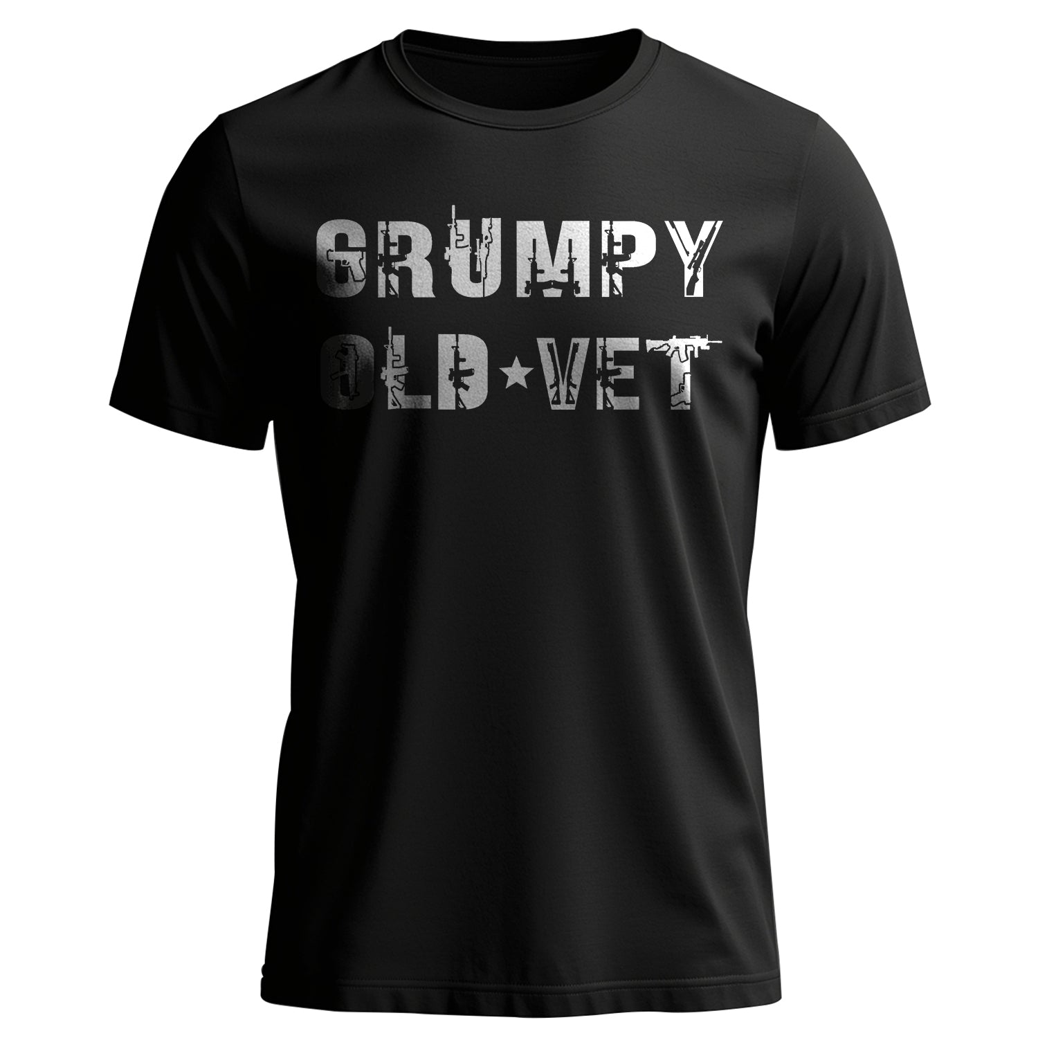 Grumpy Old Vet Military Font Design Bold T-Shirt