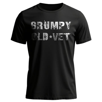 Grumpy Old Vet Military Font Design Bold T-Shirt