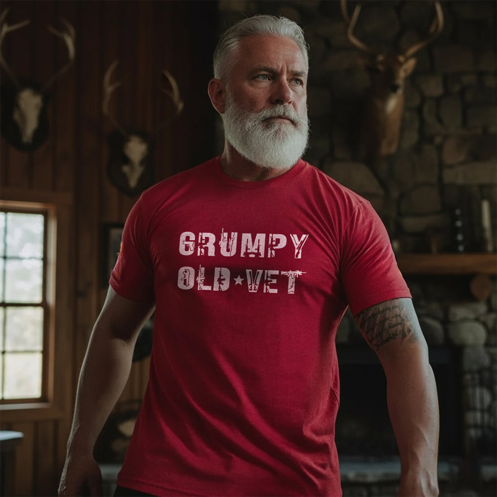 Grumpy Old Vet Military Font Design Bold T-Shirt