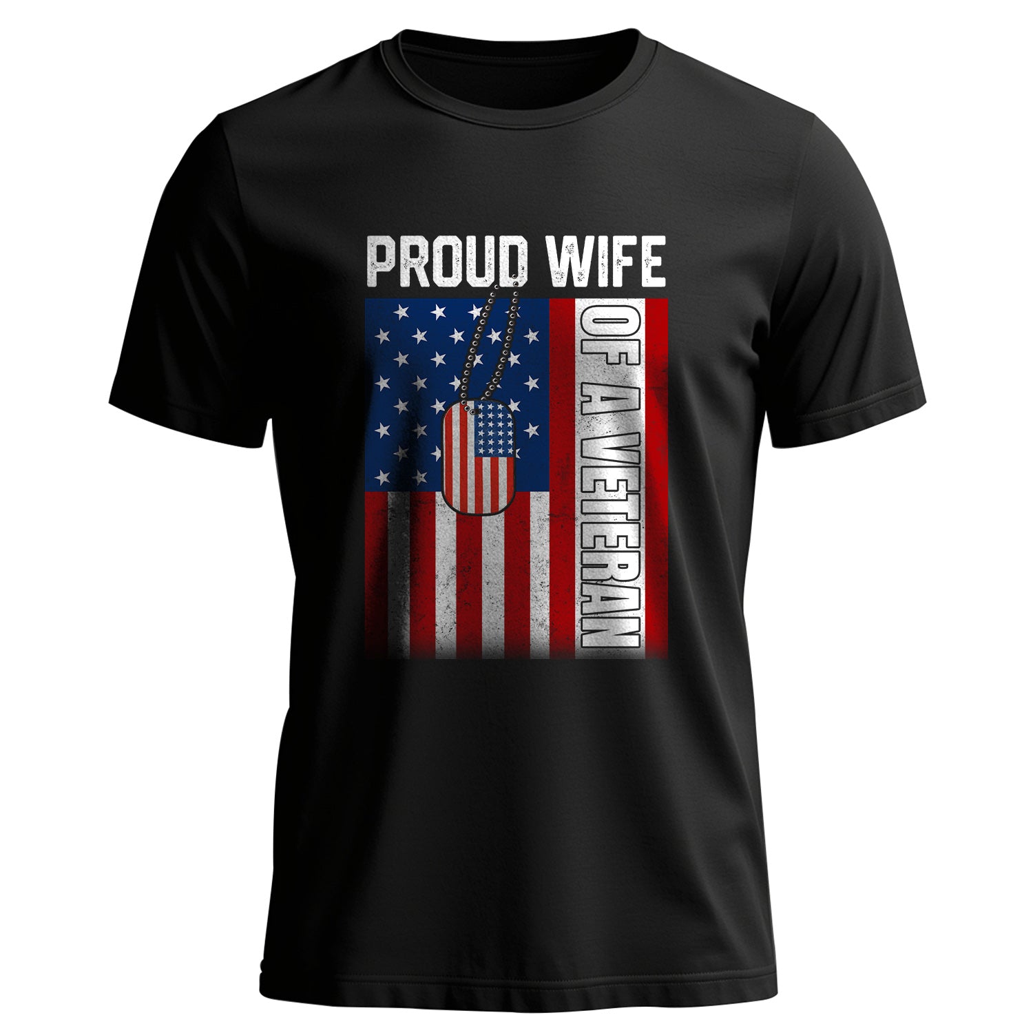 Proud Wife of a Veteran Military Design T-Shirt