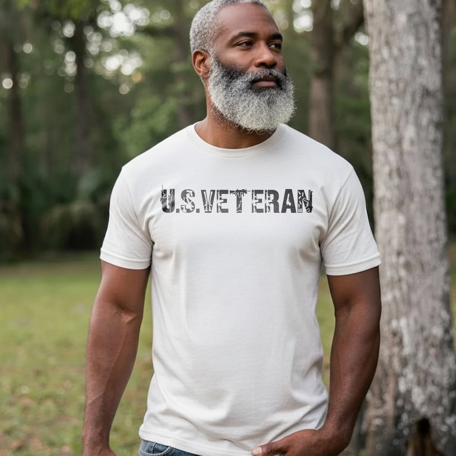 US Veteran Icon Military Graphic Patriotic T-Shirt