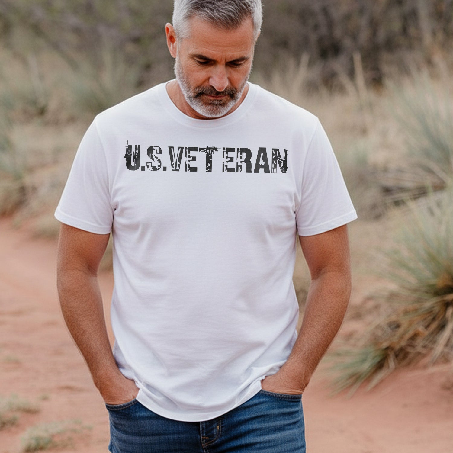 US Veteran Icon Military Graphic Patriotic T-Shirt