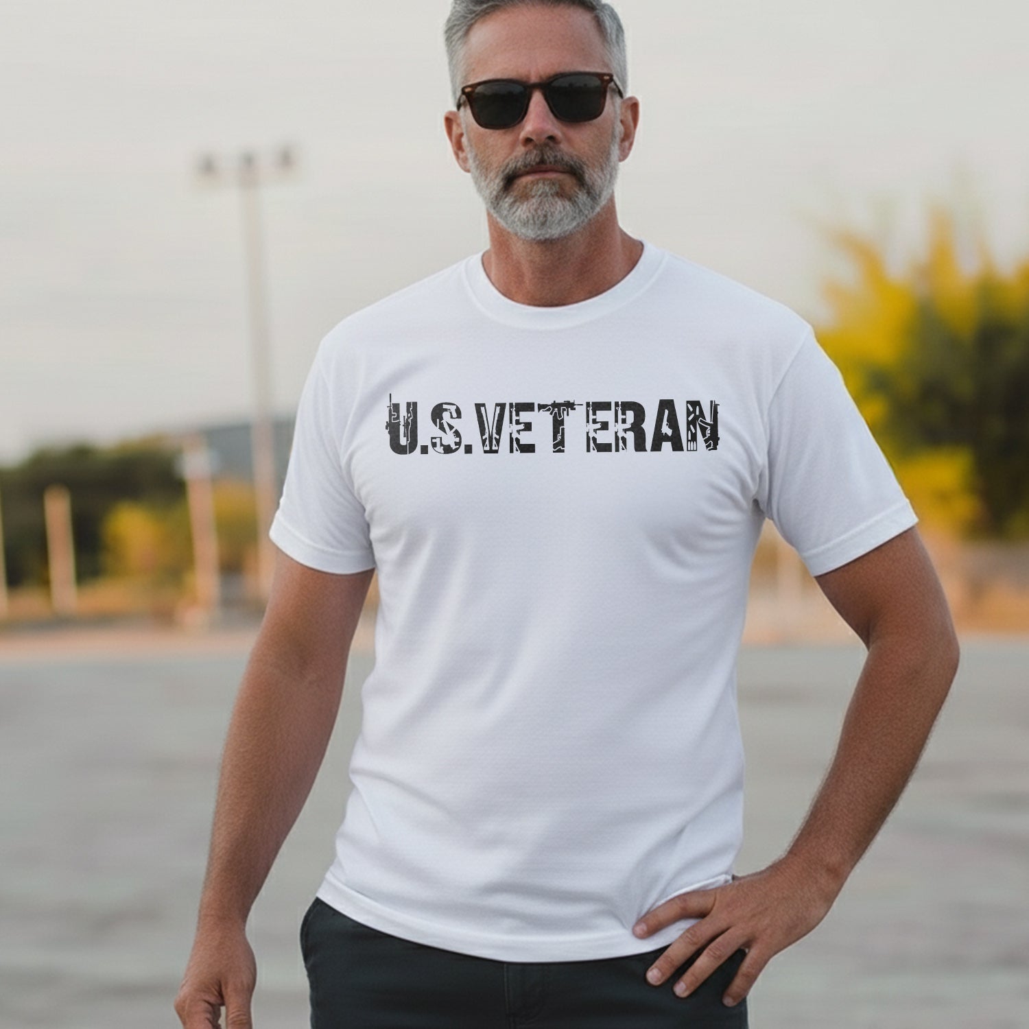 US Veteran Icon Military Graphic Patriotic T-Shirt