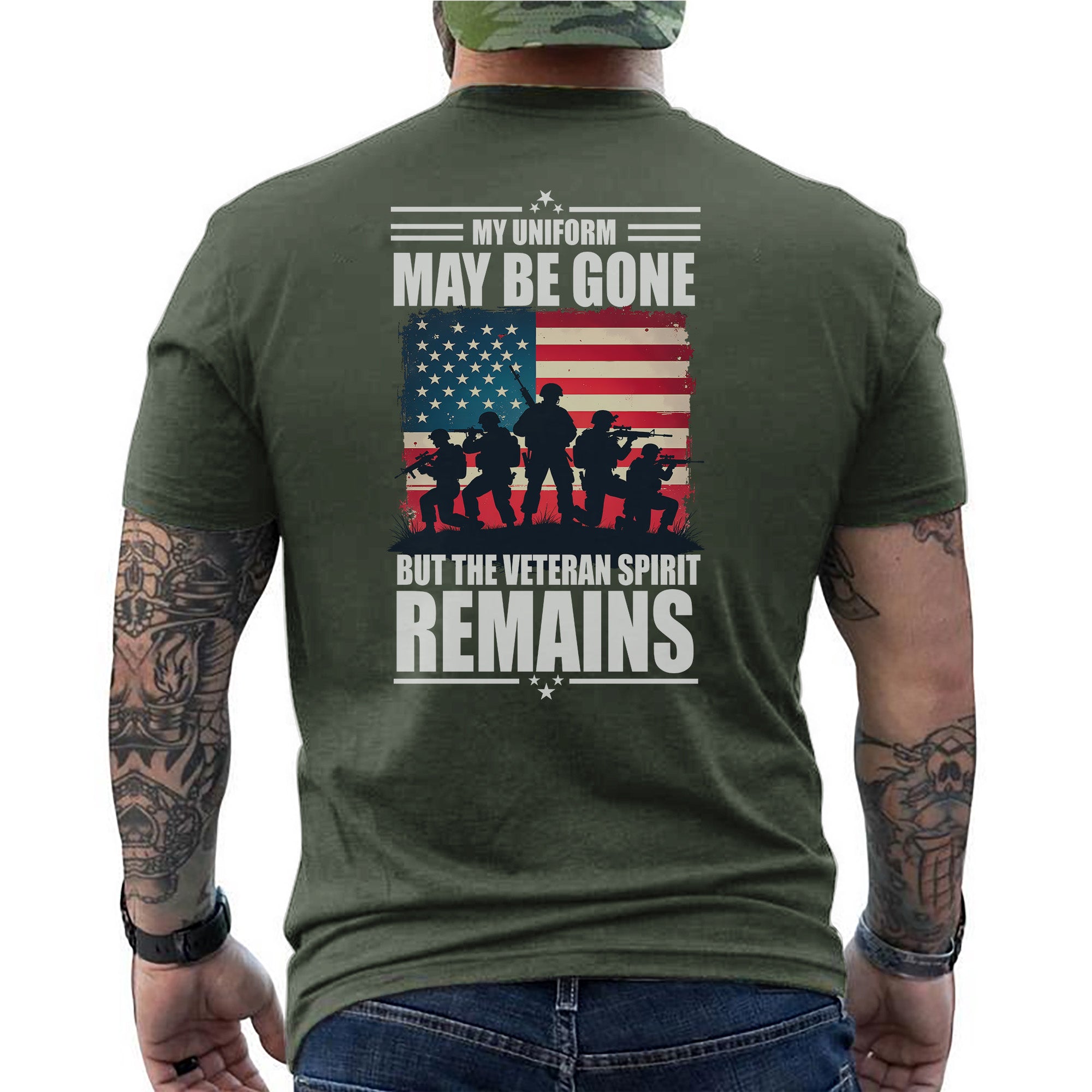 My Uniform May Be Gone But the Veteran Spirit Remains Strong Proud and Forever Unbroken T-Shirt