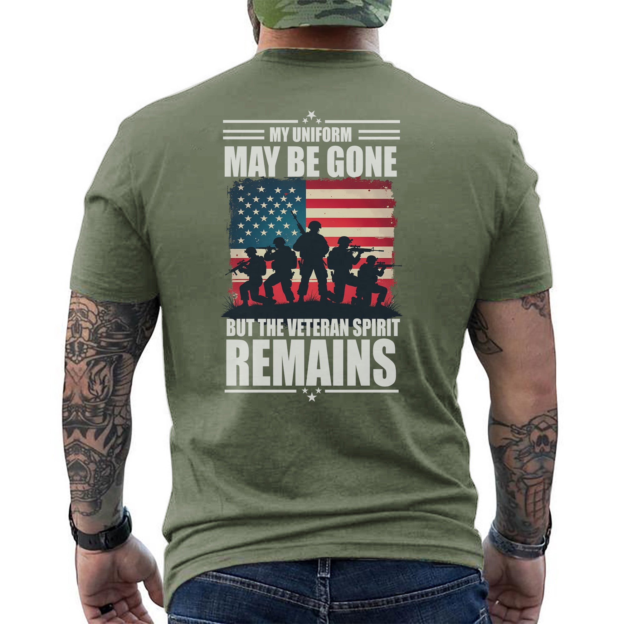 My Uniform May Be Gone But the Veteran Spirit Remains Strong Proud and Forever Unbroken T-Shirt